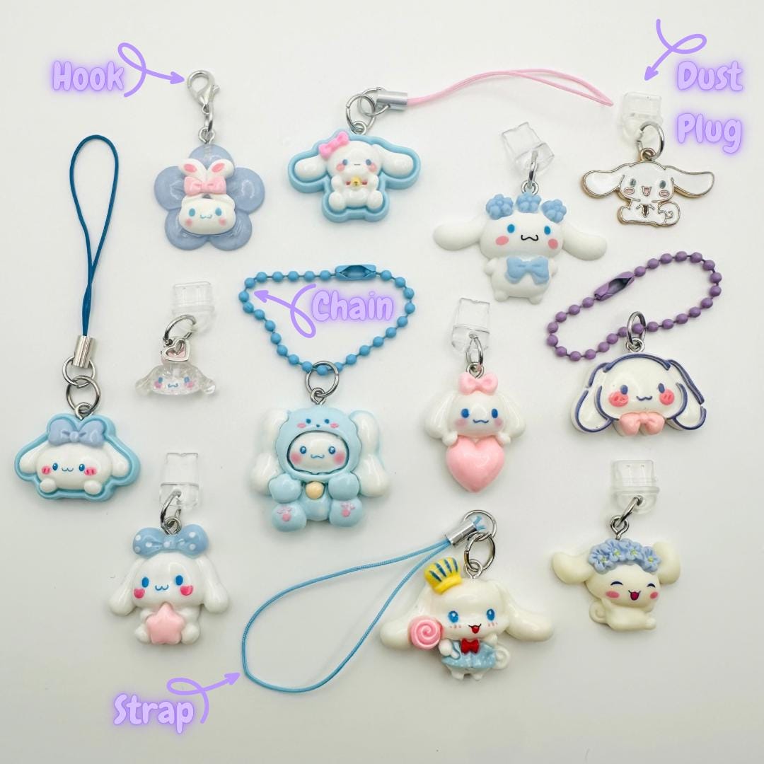 キーホルダー・アクリルキーホルダー Tamagotchi Charm Hook (PWP) Tamagotchi, Phone, Badge Reel Charm -CINNAMOROLL- Dust Plug Charm