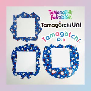 Tamagotchi Paradise, Uni, Pix Faceplate - Azul Hello Kitty - Película para Tamagotchi Paradise, Uni, Pix - Holográfica, Semibrilhante