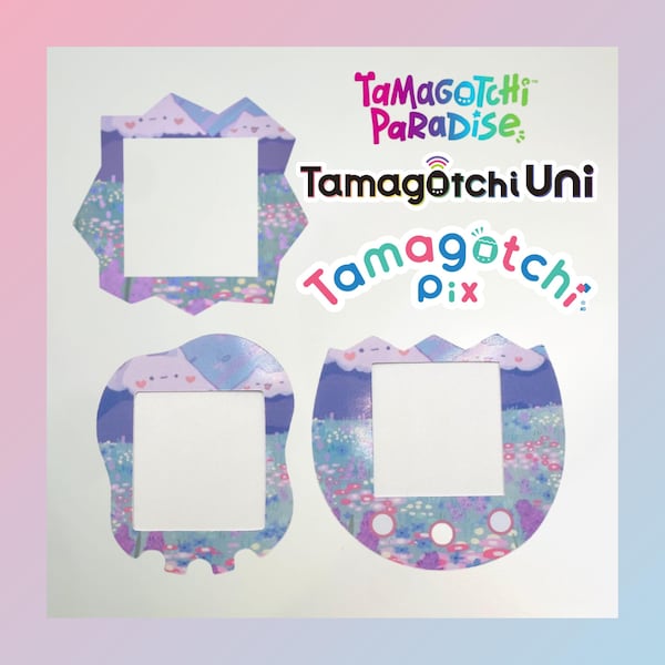Tamagotchi Paradise, Uni, Pix Faceplate - Kawaii Mountains - Tamagotchi Paradise, Uni, Pix Skin - Holographic, Semi Gloss