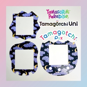 Carcasa frontal Tamagotchi Paradise, Uni, Pix - Luna Nublada - Piel Tamagotchi Paradise, Uni, Pix - Holográfica, Semibrillante