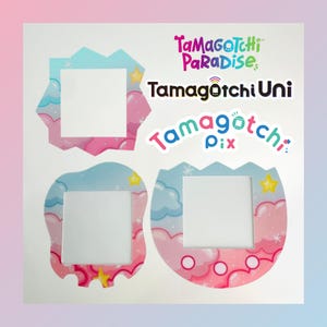 Tamagotchi Paradise, Uni, Pix Faceplate - Pastel Clouds - Tamagotchi Uni, Pix Skins