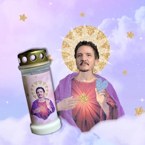Pedro Pascal Candle Parody Prayer Candle