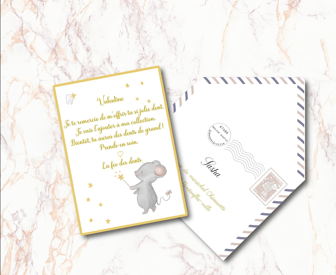 Lettre de la petite souris / Fée des dent lettre pour enfant qui perd