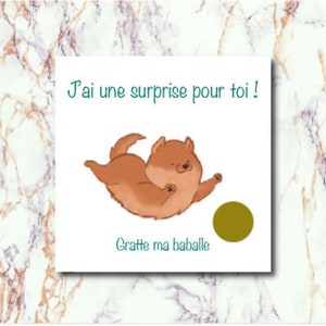 Carte à gratter pour faire garder le chien pendant les vacances personnalisable sur demande