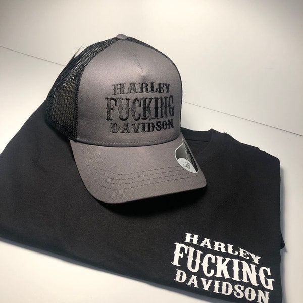 Harley Davidson Flat Brim Hat Etsy