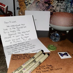 Carta personalizada escrita a mano