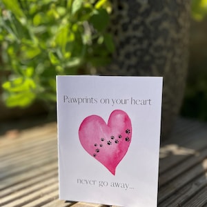 Beileidskarte | 'Pawprints on Your Heart' Beileidskarte | Haustier Verlust |