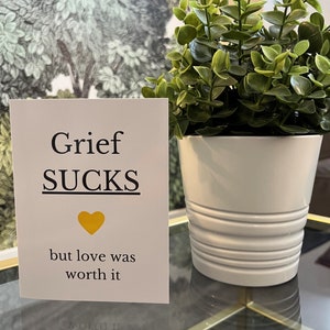 Carte de sympathie avec enveloppe | Carte de condoléances| Le chagrin suce | Deuil d’anniversaire | Cadeau de deuil | Enveloppe incluse