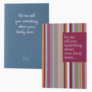 Carte de sympathie | Carte de condoléances "Laissez-moi vous dire quelque chose sur votre adorable maman" | Perte des parents | Deuil de la fête des mères