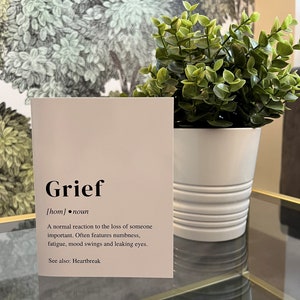 Carte de sympathie avec enveloppe | Carte de condoléances| Définition du deuil | Cadeau de deuil | Enveloppe incluse