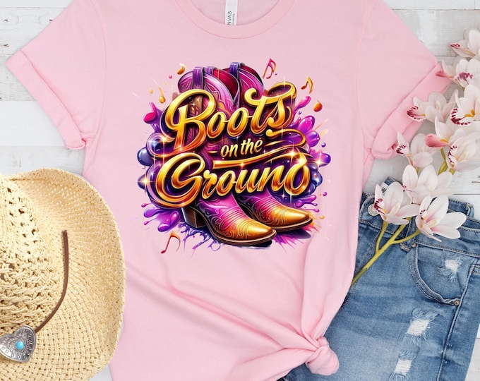 Featured listing image: Boots On The Ground T shirt with Dtf image