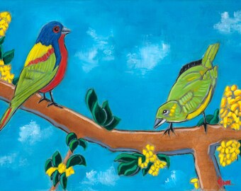 Painted Buntings Giclee