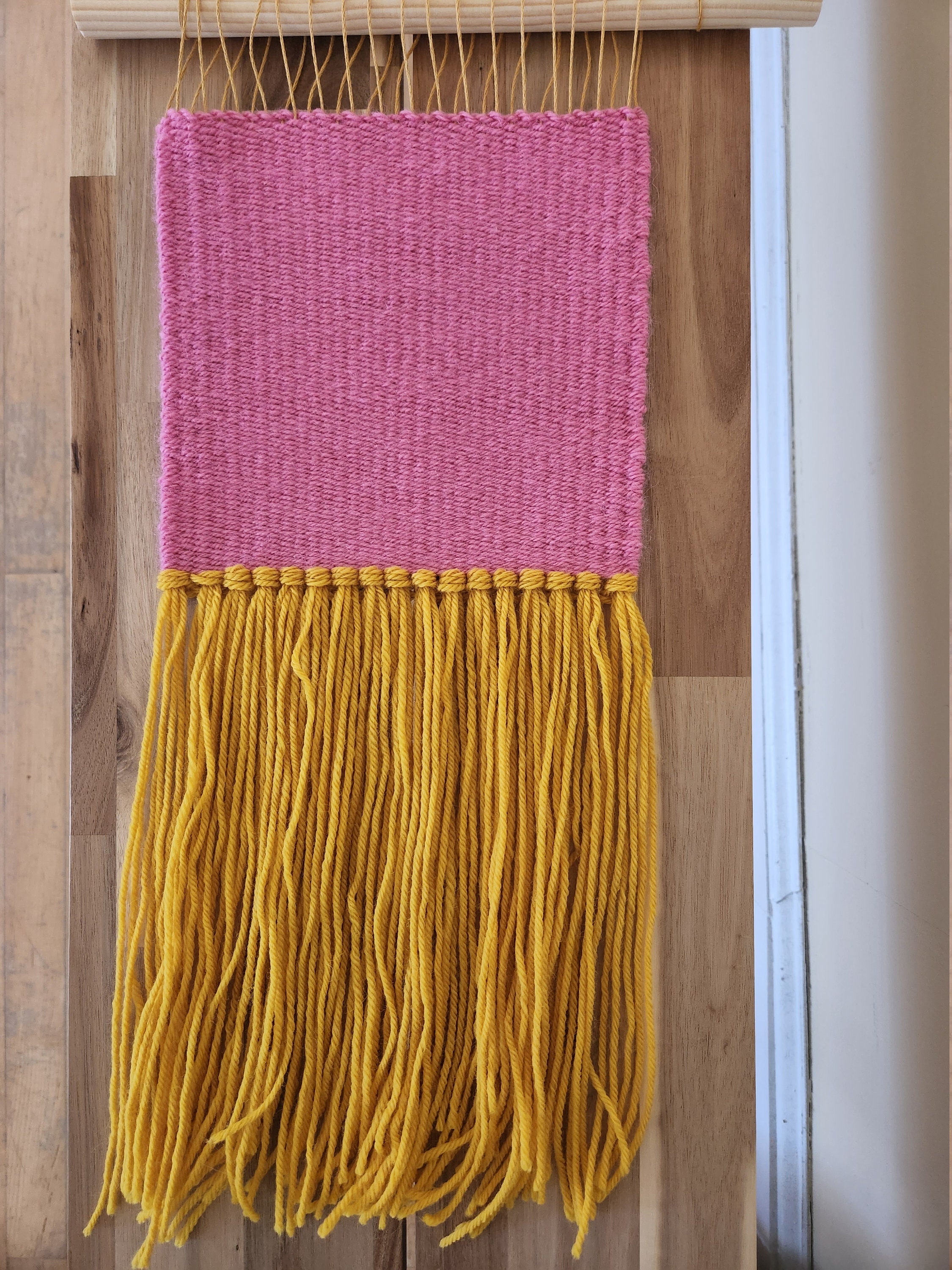 Sun Pink Woven Wall Hanging Etsy