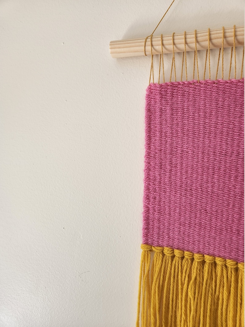 Sun Pink Woven Wall Hanging Etsy