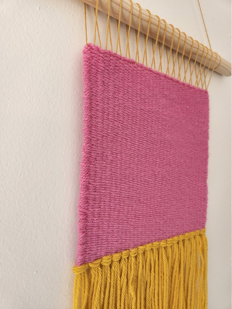 Sun Pink Woven Wall Hanging Etsy