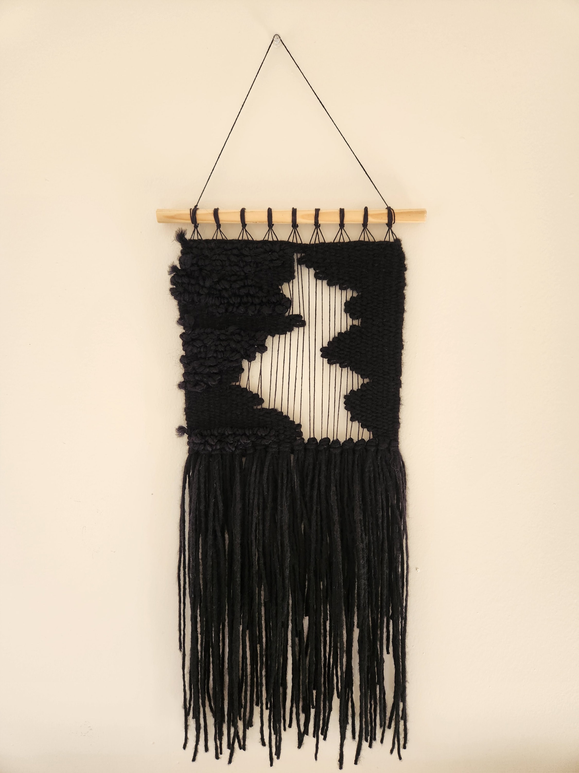 Picture of Organic Shaped, Textured Woven Wall Hanging in Black - Etsy