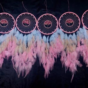 Dream Catchers, Large Dream Catchers for Wall Hanging, Pink & White Feather Dream Catchers for Bedroom Adult Kids Girls Boys Wall Art