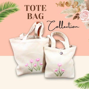 Einkaufstasche Stickerei Blumen Handgemachte Spezielle Frauen Einkaufstasche. Klein x1, Großx1