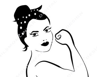 Rosie the Riveter SVG Design, Woman Power Svg, Descarga Digital