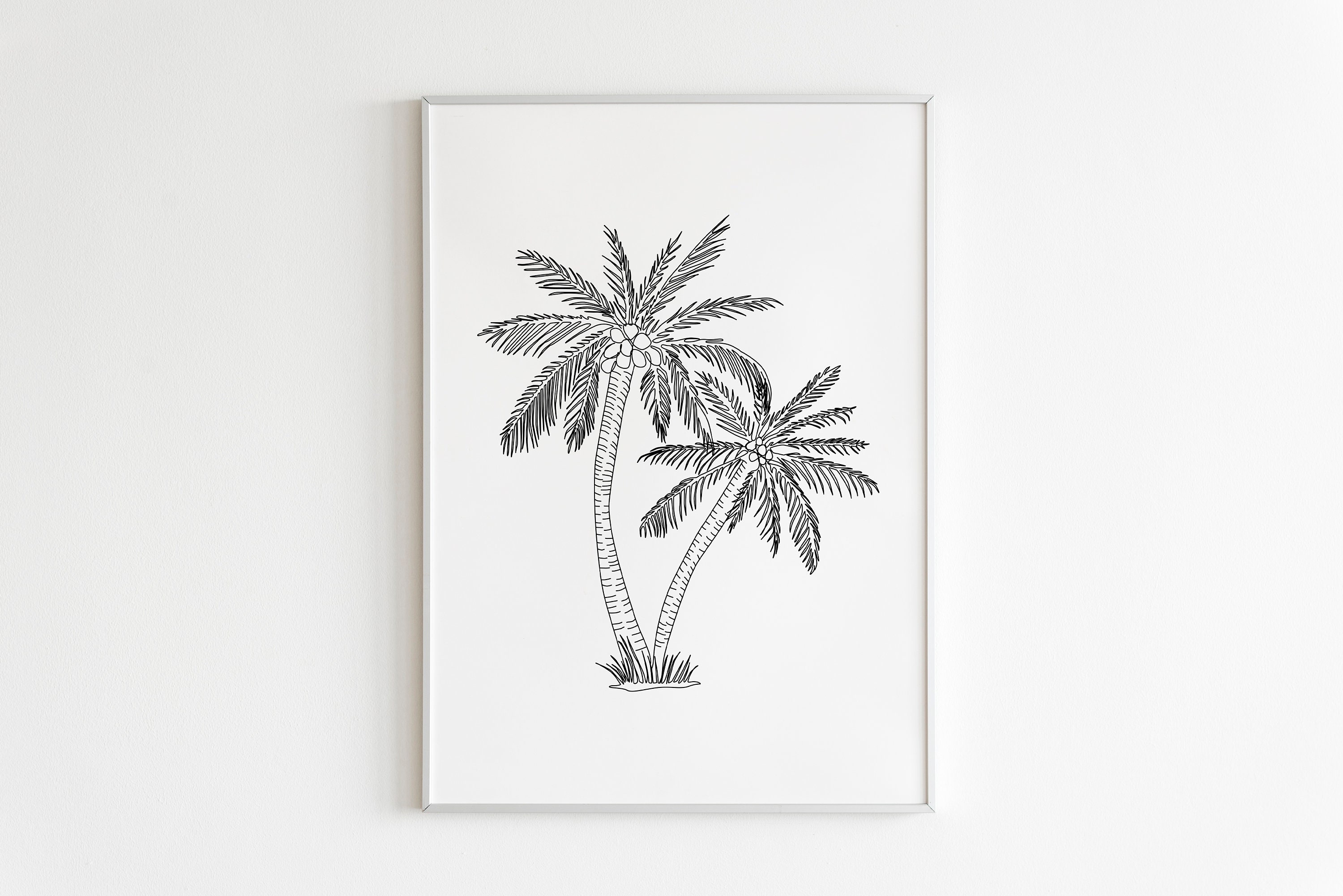 Premium Vector | Hand drawn sketch of palm tree in black