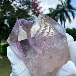 Twin Flame Skeletal Amethyst – Tantric Twin Record Keeper | Rainbows | Self-healing Root | Healing Crystal Gift of Energy & Love-160g