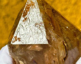 Golden Healer Skeletal Castle Quartz with Record Keeper Fenster Windows Rainbow Quartz Crystal Himalayan Healing Energy Crystal-165.5g