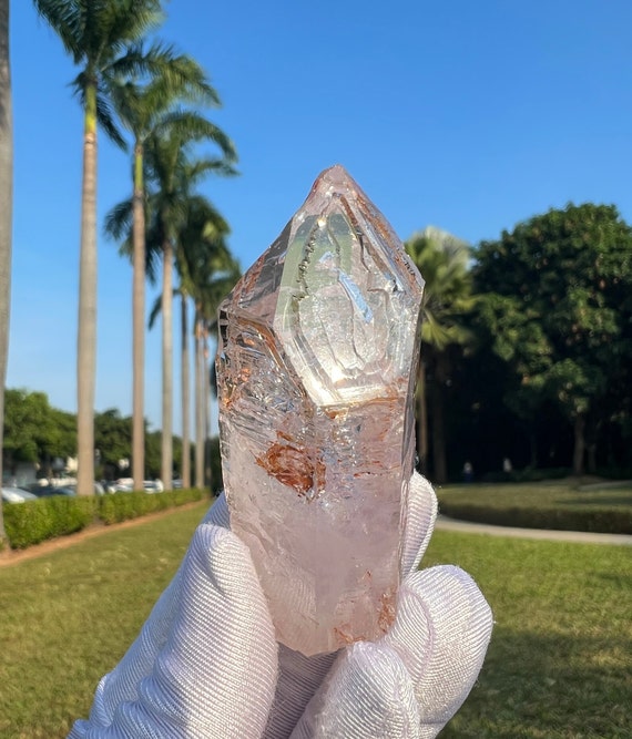 Skeletal Enhydro Amethyst Quartz | Double Terminated Crystal | ISIS Face | Red Clay Inclusions | Rainbow | Madagascar Collector Grade- 66g