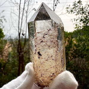 Golden Healer!Double-Terminated Golden Quartz from Himalayas Solar Plexus Chakra Healing Crystal for Energy Work,Meditation&Abundance-101.6g