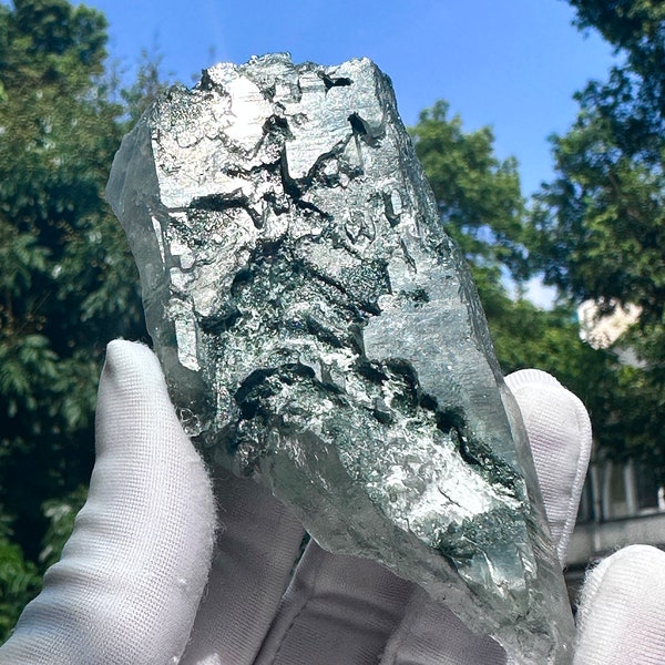 Wunderschöner DT Himalayan Chlorit Nirvana Quarz, Regenbogenquarz, Wachstumsstörung, Herzchakra - -164.1g