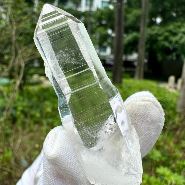 Colombian Lemurian Quartz, Double Terminated Channeler Quartz, Phantom Quartz Crystal, Self Healed Rainbow Quartz, Master Crystal-20.9g