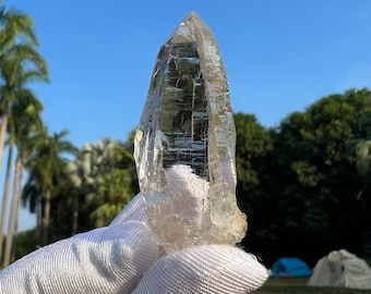 Ultra Clear Himalayan Quartz from Hashopi Mine ,Pakistan.Transitional Habit,ISIS Crystal,Top Grade Healing Crystal--32.3g