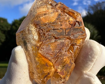 Golden Himalayan Skeletal Quartz Crystal Healing Crystal Rainbow Quartz Golden Healer Crystal Pakistan Crystal(69.4g)