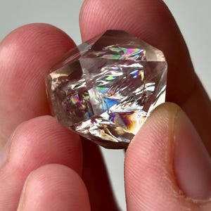 Regenboog Herkimer Diamantkwarts Dubbelpuntig Rookkristal Isis Gezicht Zakkristal Verzamelaar Genezingscadeau - 6,4 g