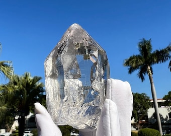 Sacred Light of the Himalayas Museum Grade Indian Himalayan Clear Quartz Crystal Anatase Inclusions Rainbow Macro Mosaic Collector Specimen