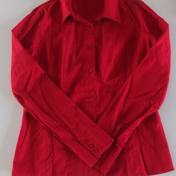 Vintage année 2000 chemisier femme rouge taille 38.