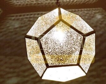 Moroccan Pendant Light Dodecahedron, Moroccan Style Hexagon Lamp, Modern Fixture Lights, Moroccan Lampshades, New Home Decor Lighting