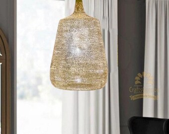 Moroccan Lighting Style: Handmade Brass Lamp, Hanging Light Fixture, Pendant Lighting, Brass Lamp Shade, Moroccan Chandelier Pendant Light.