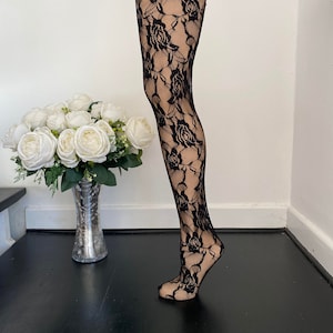 New lace vintage Black flower pattern  lace soft one size will fit up to 42" hip free shipping