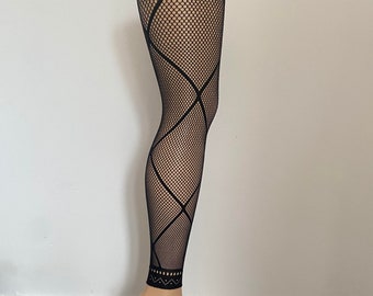 Nouveaux collants sans pied à motif croix noire vintage à motif résille si doux, taille unique jusqu'à 40 "hanche livraison gratuite