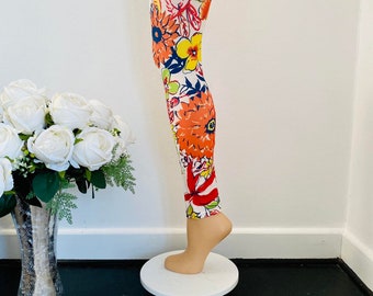 Top qualité New vintage swinging 60s Andy Warhol style pop art imprimé leggings/collants sans pied - taille unique convenant jusqu'à 40" de hanche