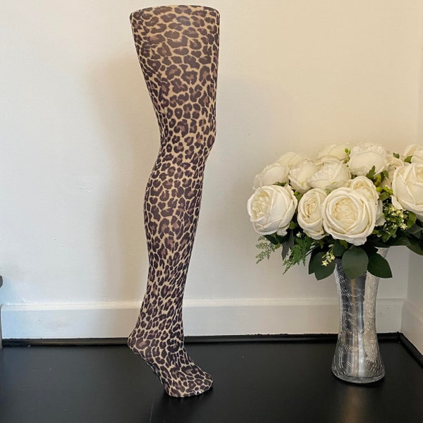 New ladies leopard print pattern natural printed tights great for festivals boho style