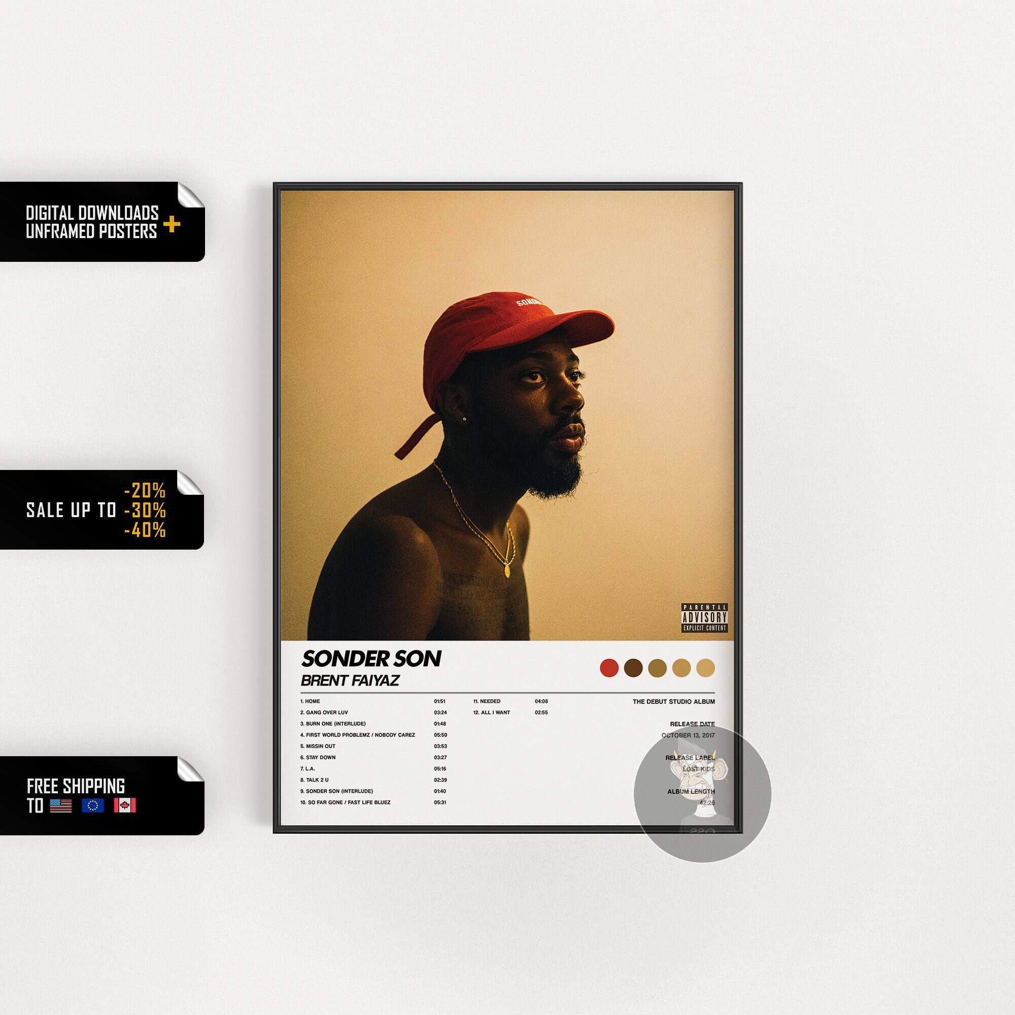 Brent Faiyaz Sonder Son Exclusive Limited Edition Red Colored Vinyl LP RARE