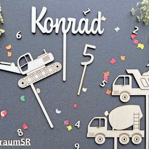 56-teiliges Baufahrzeug Cupcake-Deko Set – Mit Baggern, LKWs & Schildern Für Kindergeburtstag