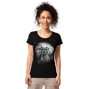 Marmoset Monkey Wildlife Art T-shirt bio basique pour femmes