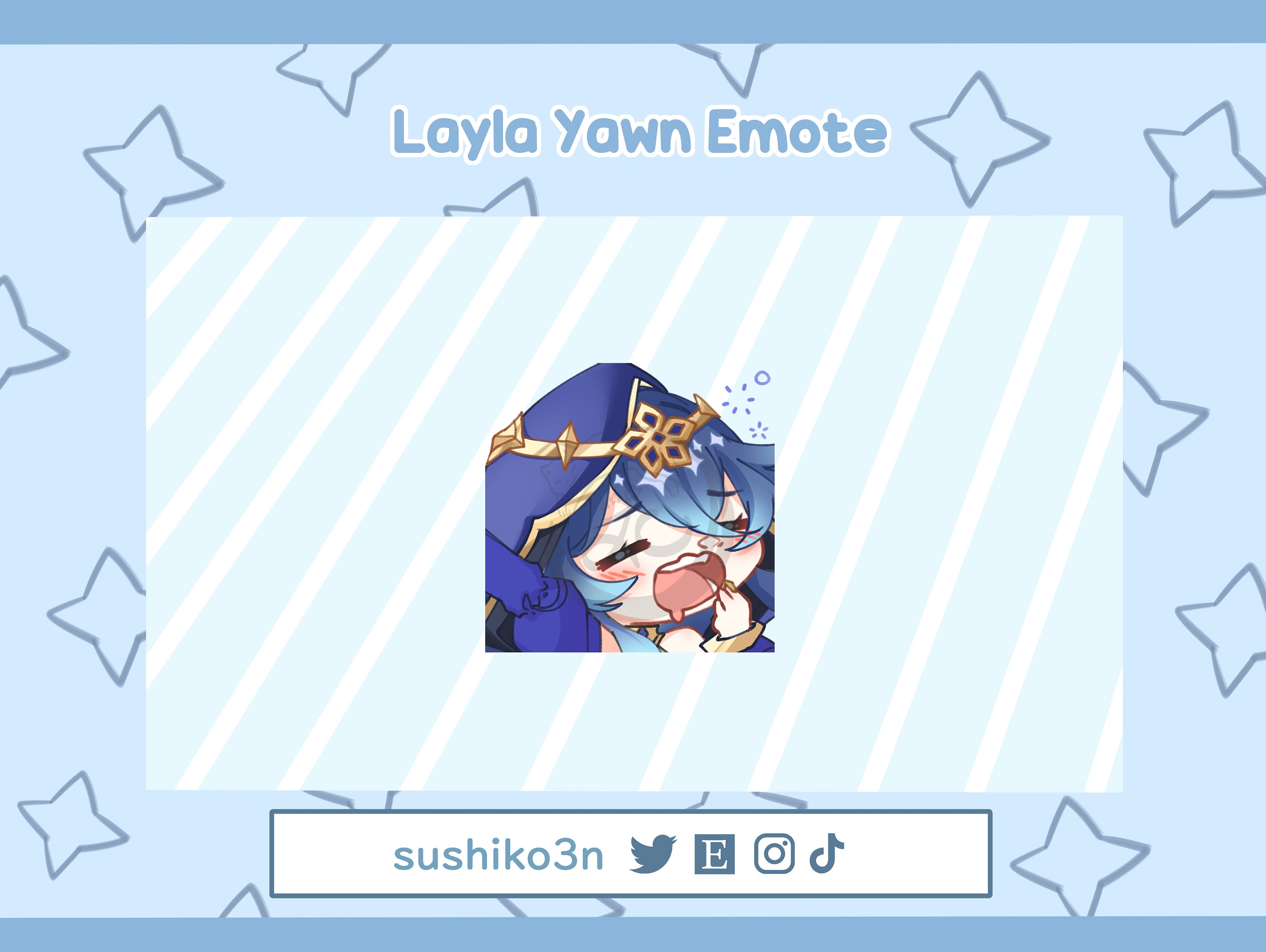 Genshin Impact Layla Sleepy Emote for Twitch/discord/youtube Custom