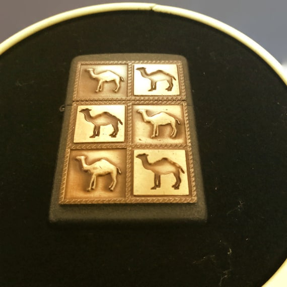 Zippo Camel Herd Black Crackle Raised Herd Sealed Never