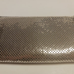 Vintage Whiting y Davis Silver Mesh Wallet 3 compartimentos