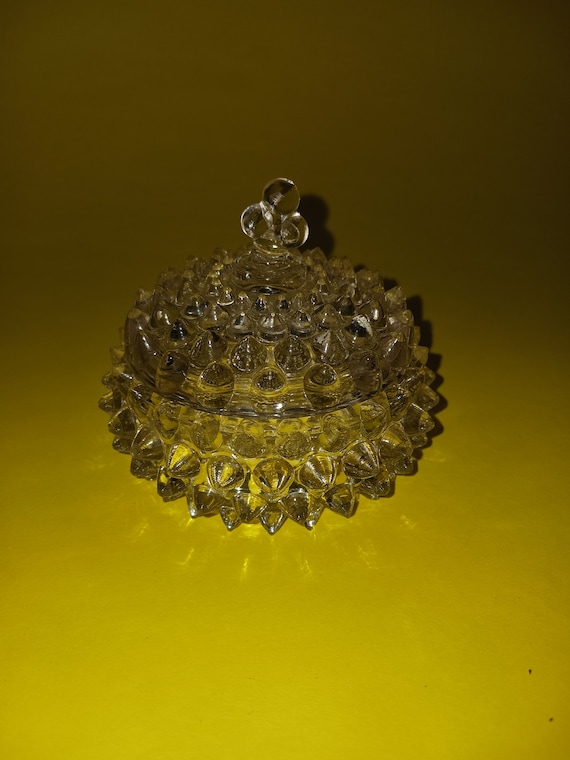 Antique French Cut Crystal and Brass Jewelry Box, Vanity Box or Candy Dish