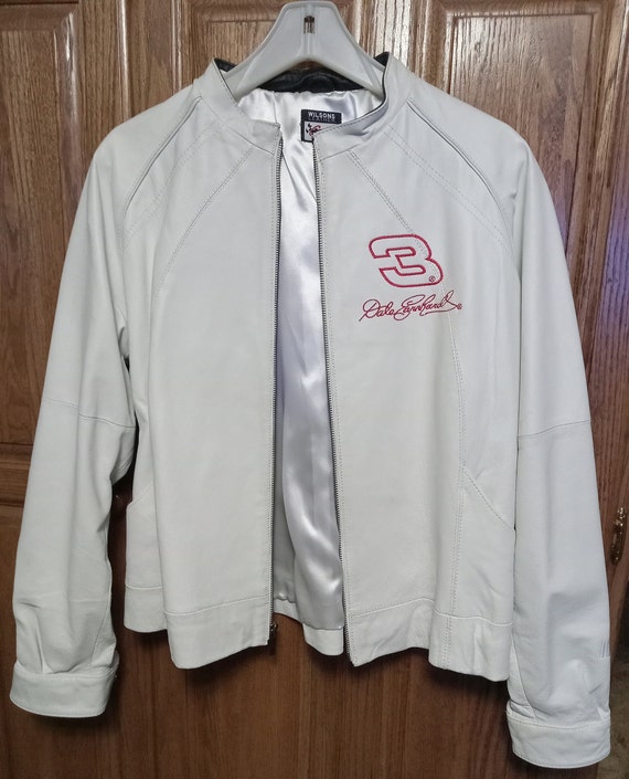 Dale Earnhardt #3 White Leather Jacket Womens XL W