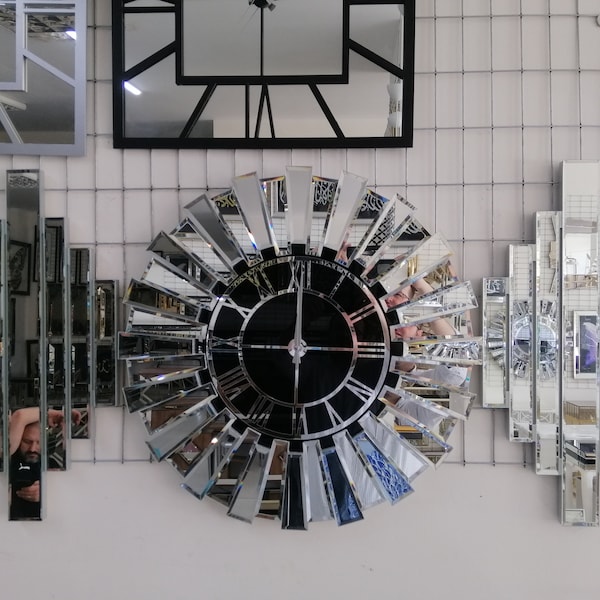 Mirror Wall Clock Etsy